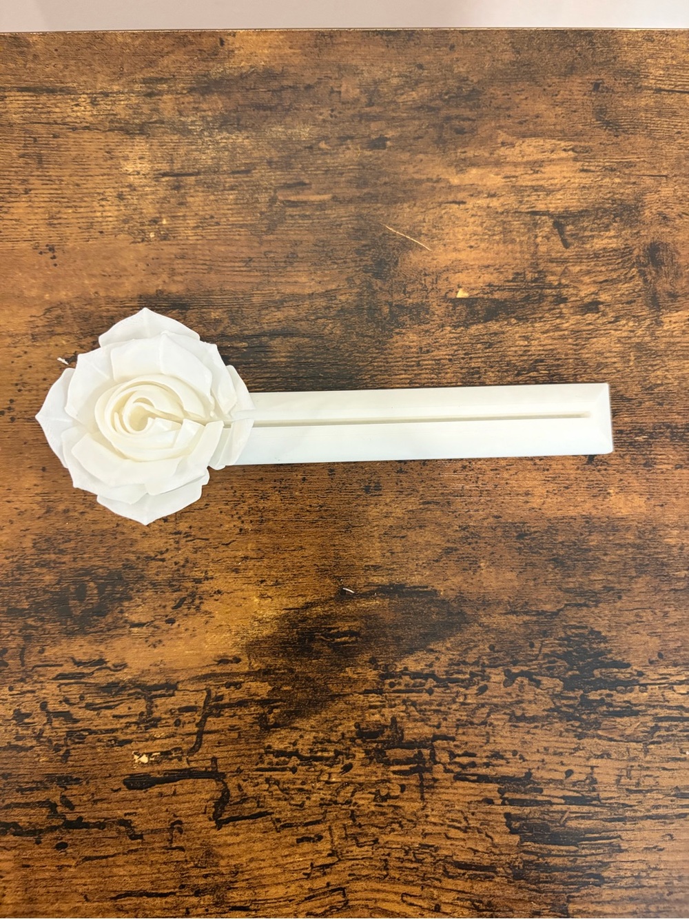 White Floral Stem Home Accent - Decorative Rose Accent